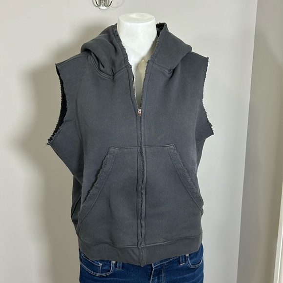 Frank and Eileen Womens Capelet Sleeveless Pullover Hoodie Gray Sz L NEW - Picture 4 of 12